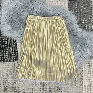 Frenchie Mini Couture Girls Gold Metallic Elastic Waist Skirt Size 7‎ ($50) NEW